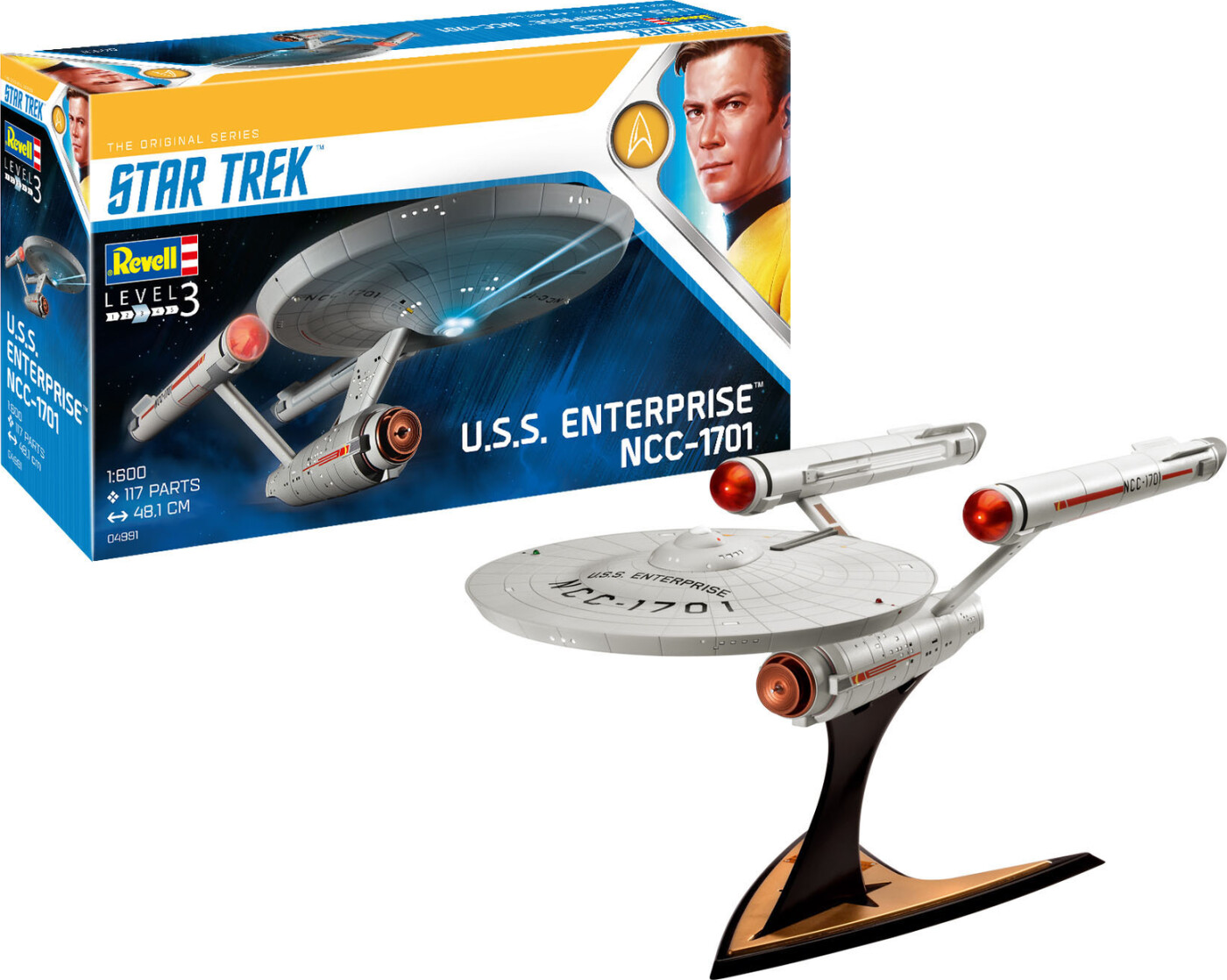 Revell - U.s.s. Enterprise Ncc-1701 Tos - 1:600 - Level 3 - 04991