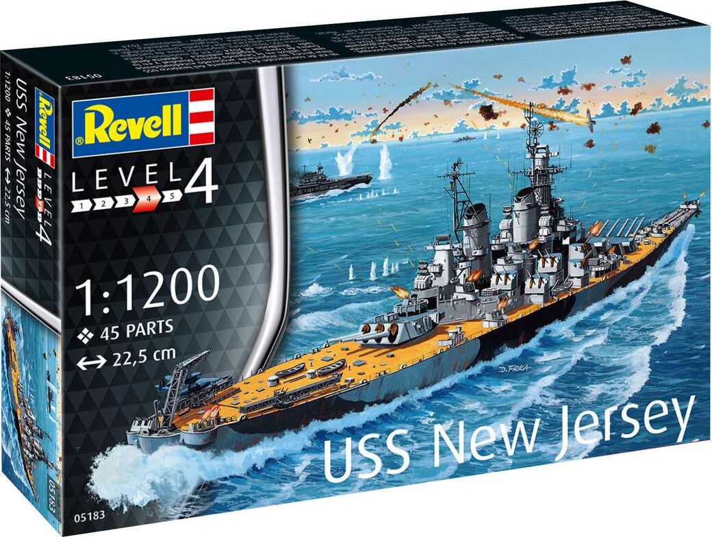 Revell - Uss New Jersey Modelskib - 1:1200 - Level 4 - 05183