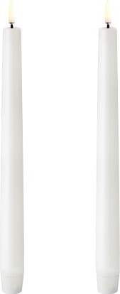 Uyuni - Led Taper Lys / 2-pak - Nordic White - 2,3x25 Cm