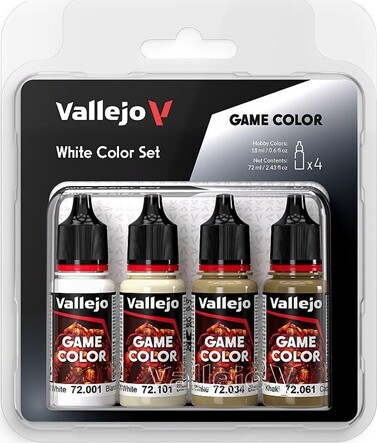 Vallejo 72386 - Game Color - White Color Maling Set 4x18 Ml
