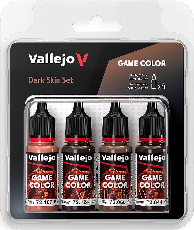 Vallejo 72387 - Game Color - Dark Skin Color Maling Set 4x18 Ml
