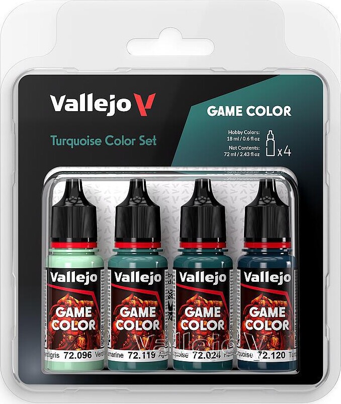Vallejo 72390 - Game Color - Turquoise Color Set 4x18 Ml