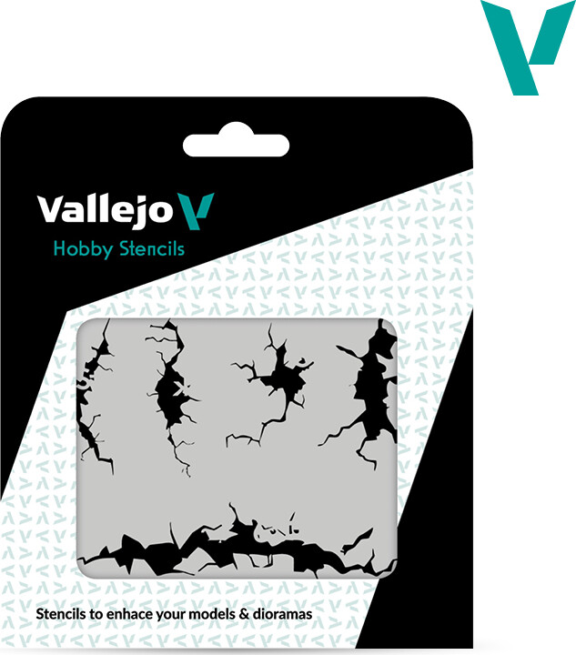 Vallejo - Hobby Stencils - Cracked Wall Skabelon