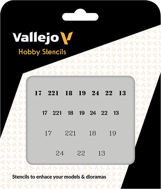 Vallejo - Hobby Stencils - Maleskabelon - Numre Til Tanks