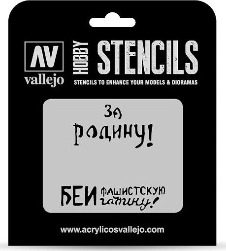 Billede af Vallejo - Hobby Stencils - Maleskabelon - Sovjetiske Slogans Wwii