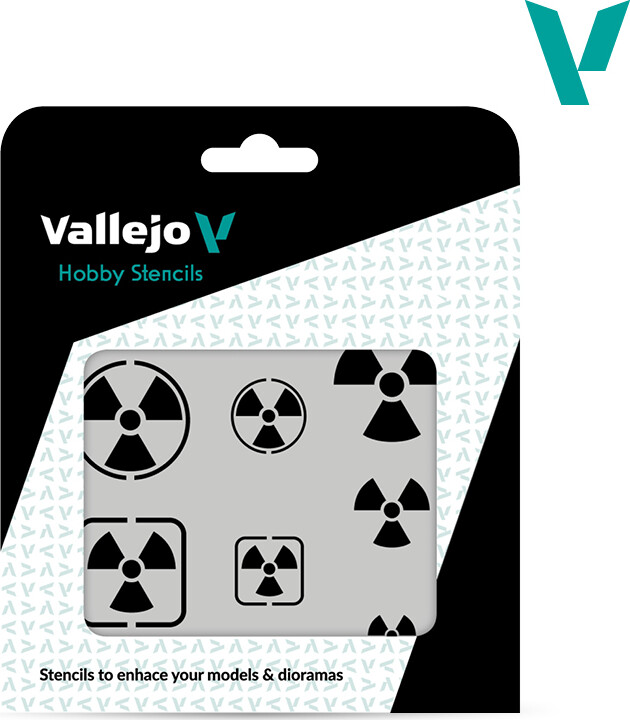 Vallejo - Hobby Stencils - Radioactivity Signs Skabelon