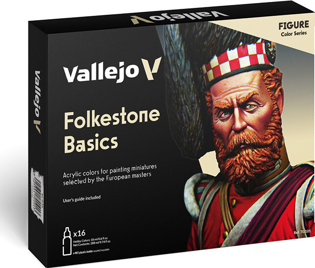 Vallejo - Maling Sæt Til Modelhobby - Folkstone Basic - 16 Farver