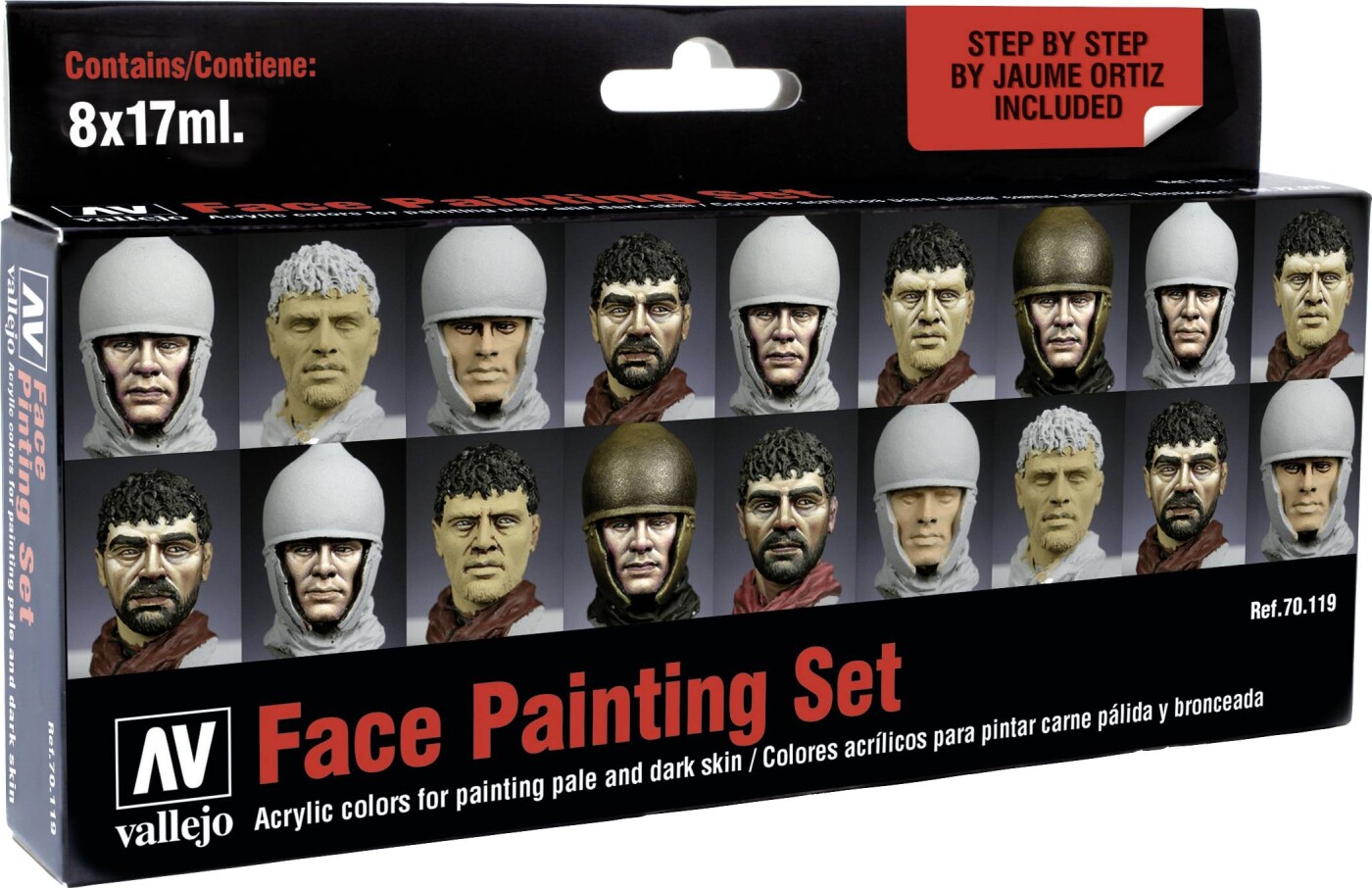 Vallejo - Model Color Maling Sæt - Face Painting Set - 8x17 Ml