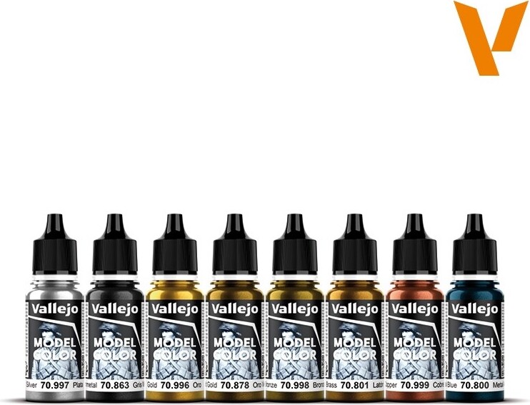 Vallejo - Model Color Maling Sæt - Metallic - 8x17 Ml