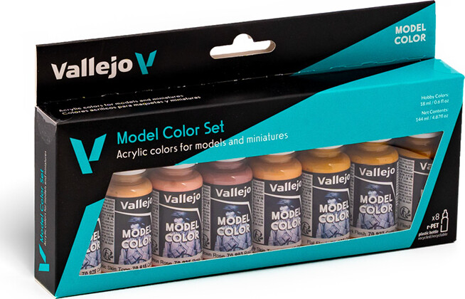 Vallejo - Model Color Maling Sæt - Skin Tones - 8x17 Ml