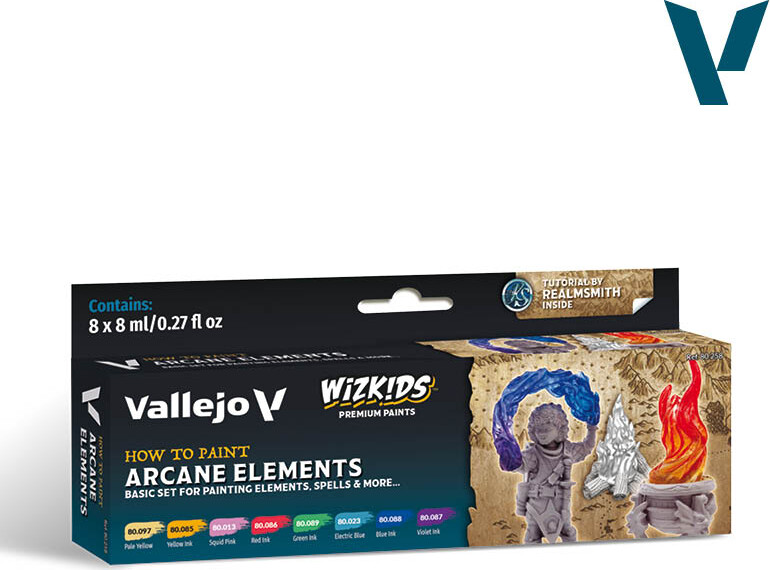 Vallejo - Wizkids Maling Sæt - Arcane Elements - 8x8 Ml