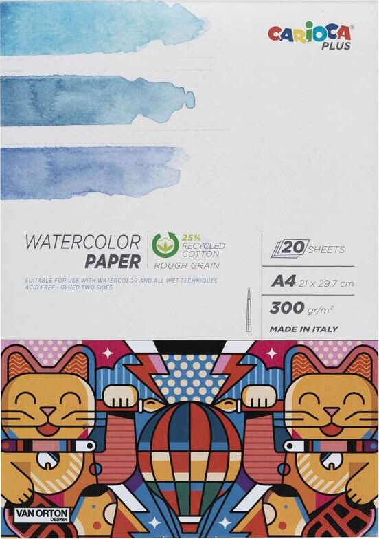 Vandfarve Blok 300g, A4, 20 Sider - 45223 - Carioca