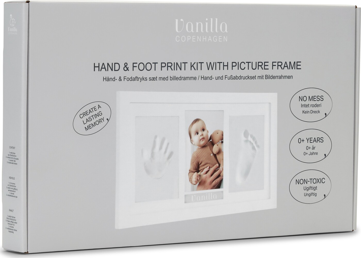 Vanilla Copenhagen Hånd - og fodaftrykssæt med billedramme, stor - Vanilla Copenhagen - Print Kit - Buump