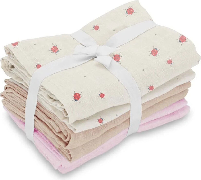Vanilla Copenhagen - Stofbleer 6-pak Lady Lovebug - Milk, Beige, Blue - 70 X 70 Cm