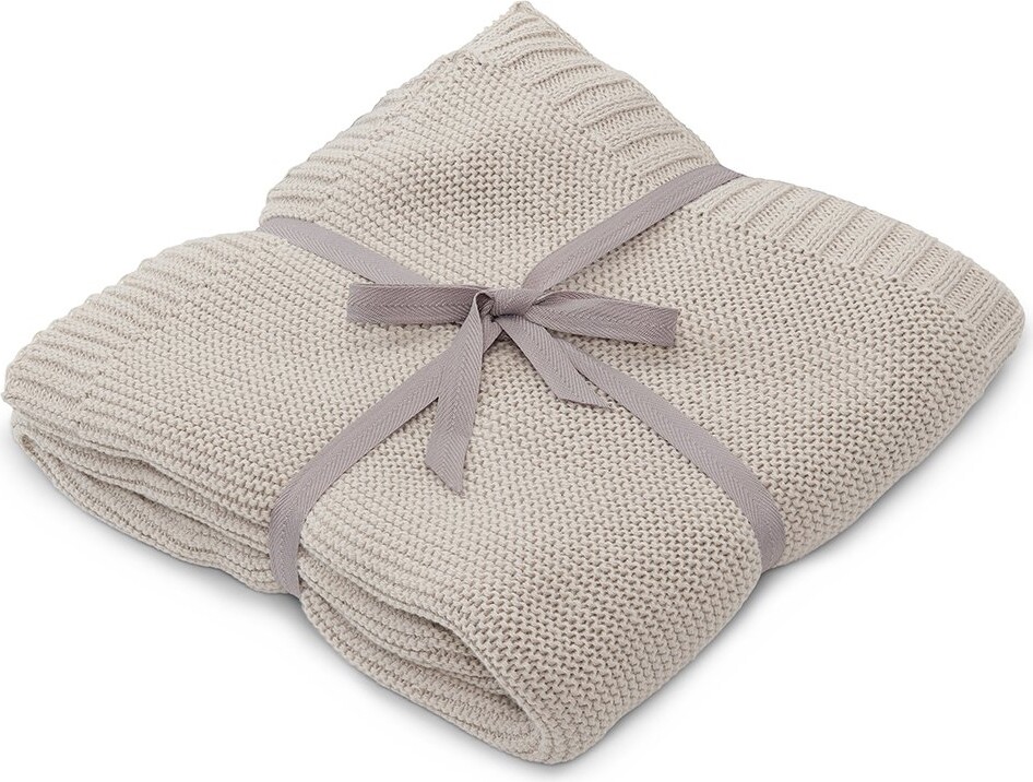 Vanilla Copenhagen - Strikket Babytæppe - Oyster Grey - 70 X 100 Cm