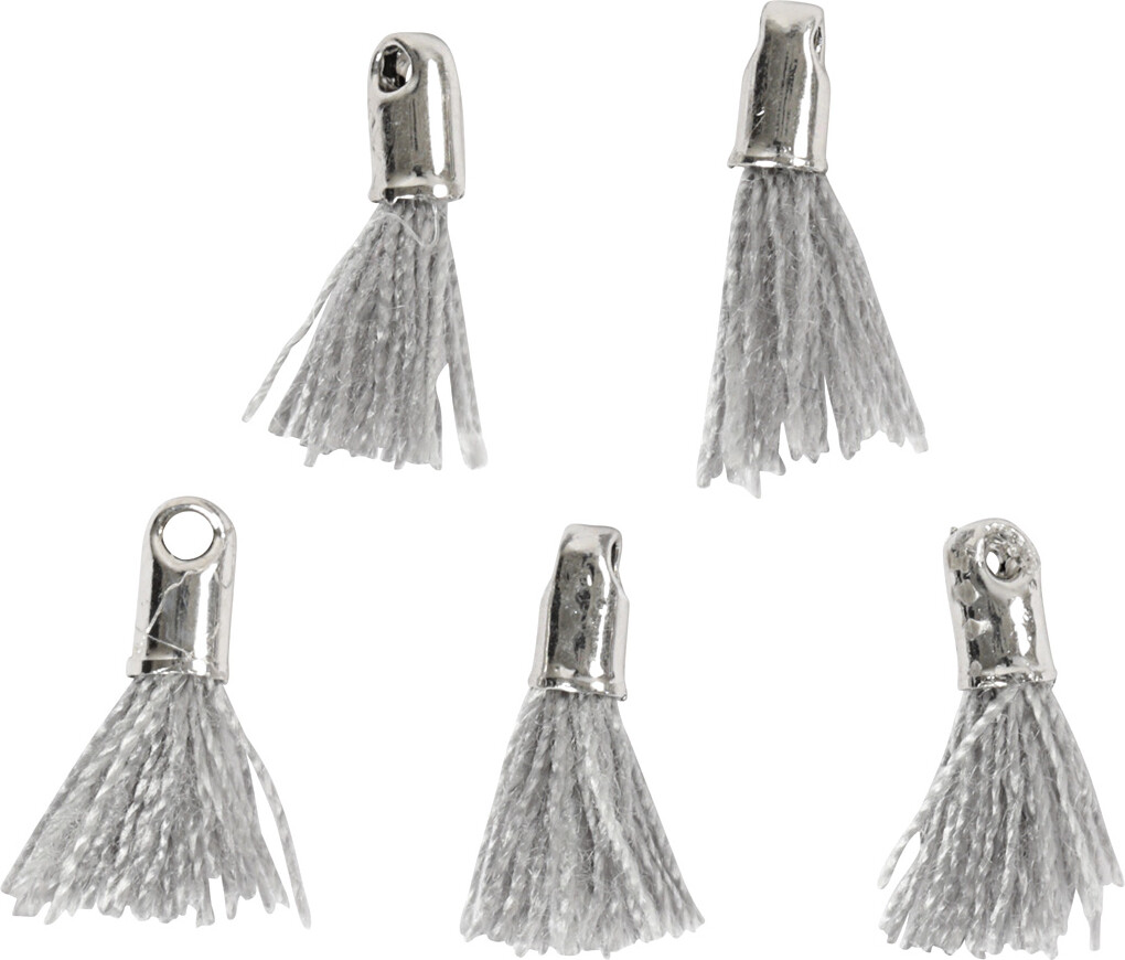 Vedhæng - L 10 Mm - Hulstr. 1 Mm - Grå - 5 Stk. billede