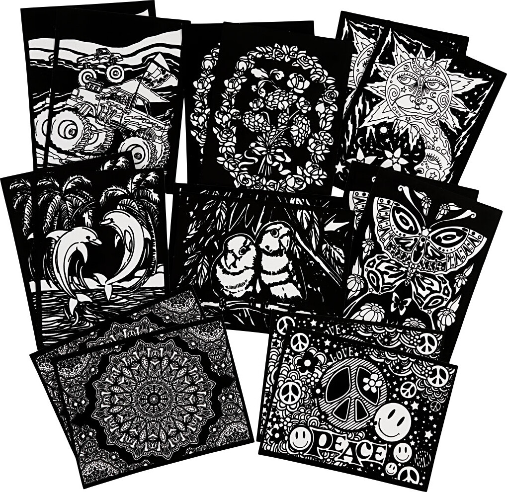 Velourbilleder - Str. 25x19 Cm - 16 Stk. billede