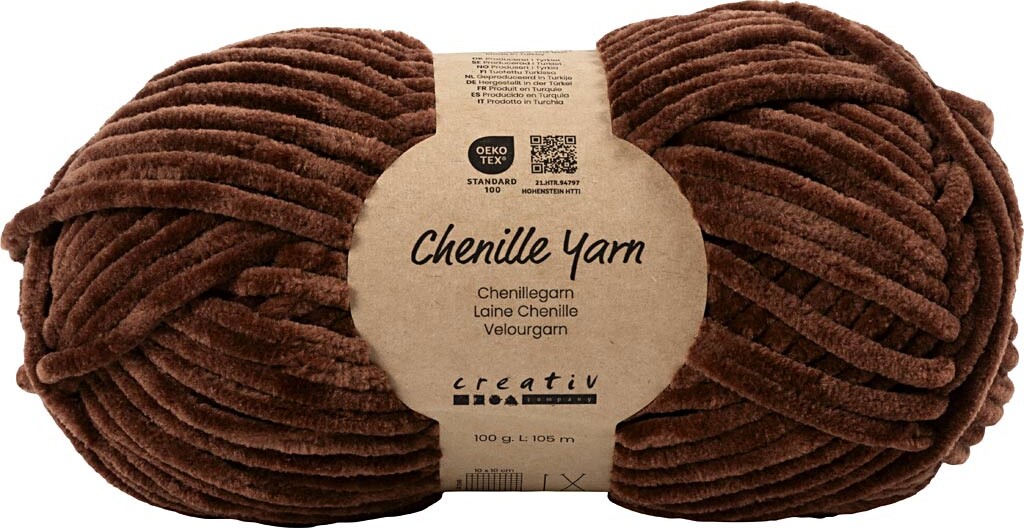 Velourgarn - L 105 M - Pind 5-6 - Brun - 100 G