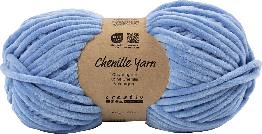 Velourgarn - L 105 M - Pind 5-6 - Denim Blå - 100 G