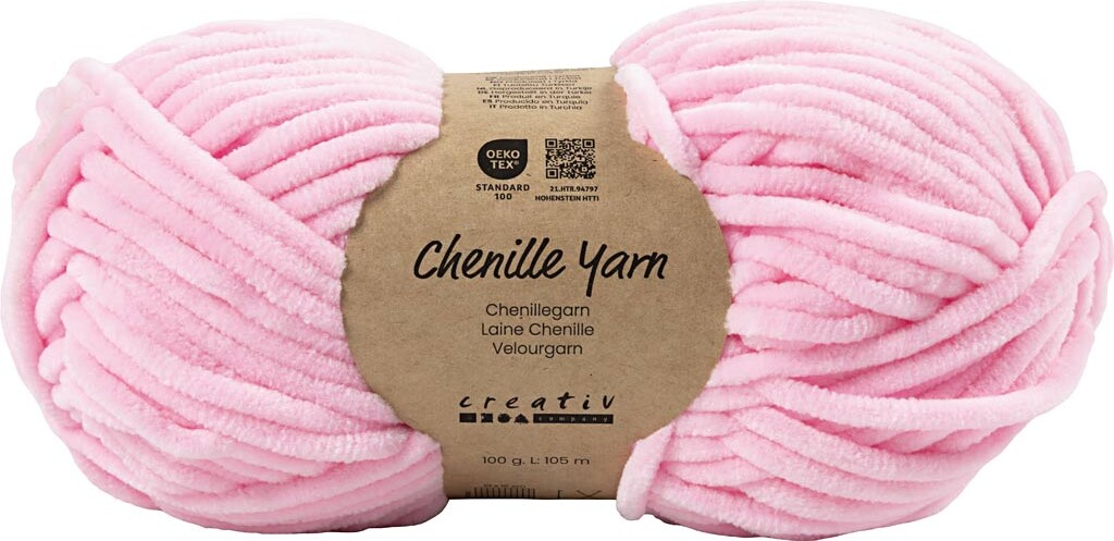 Velourgarn - L 105 M - Pind 5-6 - Lys Pink - 100 G