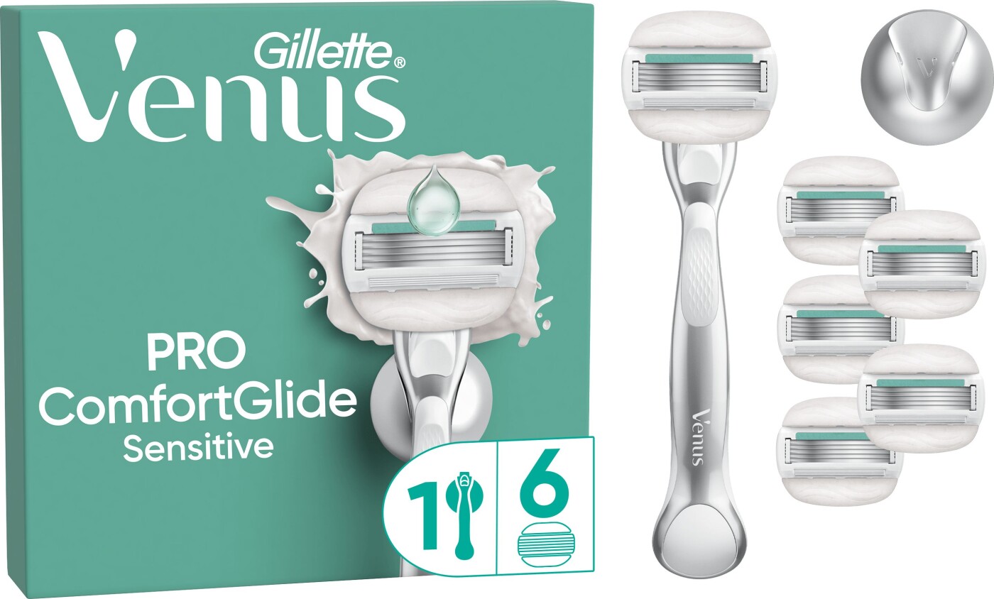 Venus - Gillette Venus Pro Comfortglide Sensitive Skraber - Green/white