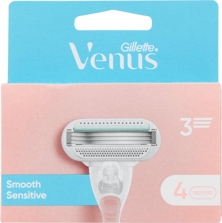 Venus - Gillette Venus Smooth Sensitive Barberblade - Pink/hvid- 4 Stk