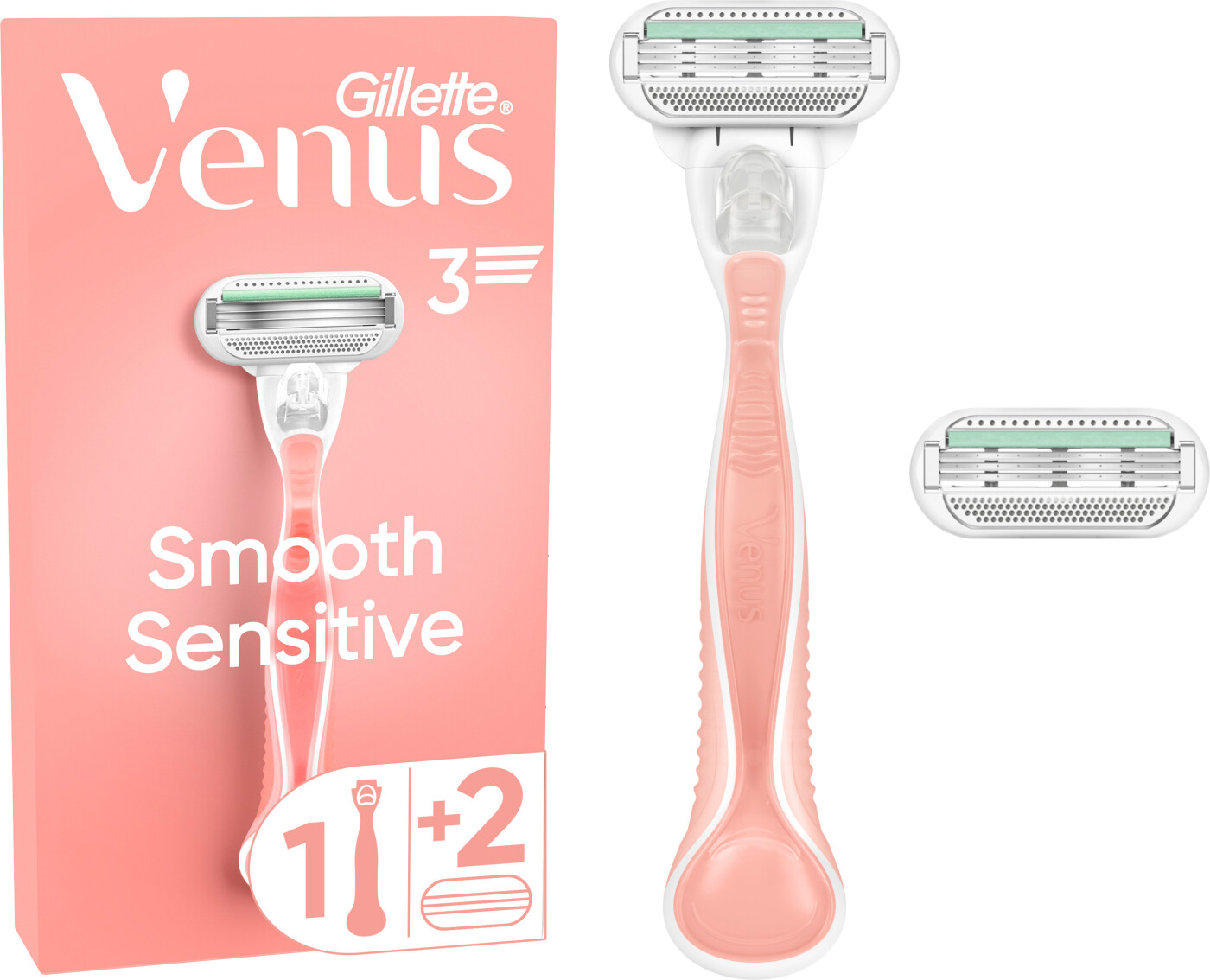 Venus - Gillette Venus Smooth Sensitive Skraber - Pink/white