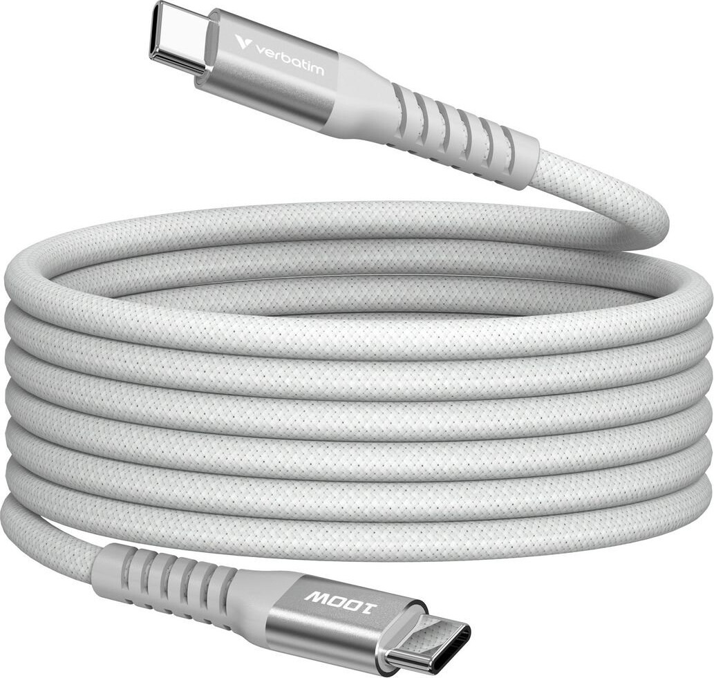 Verbatim - Sync & Charge Magnetic Cable - 100w Usb-c To Usb-c 120 Cm