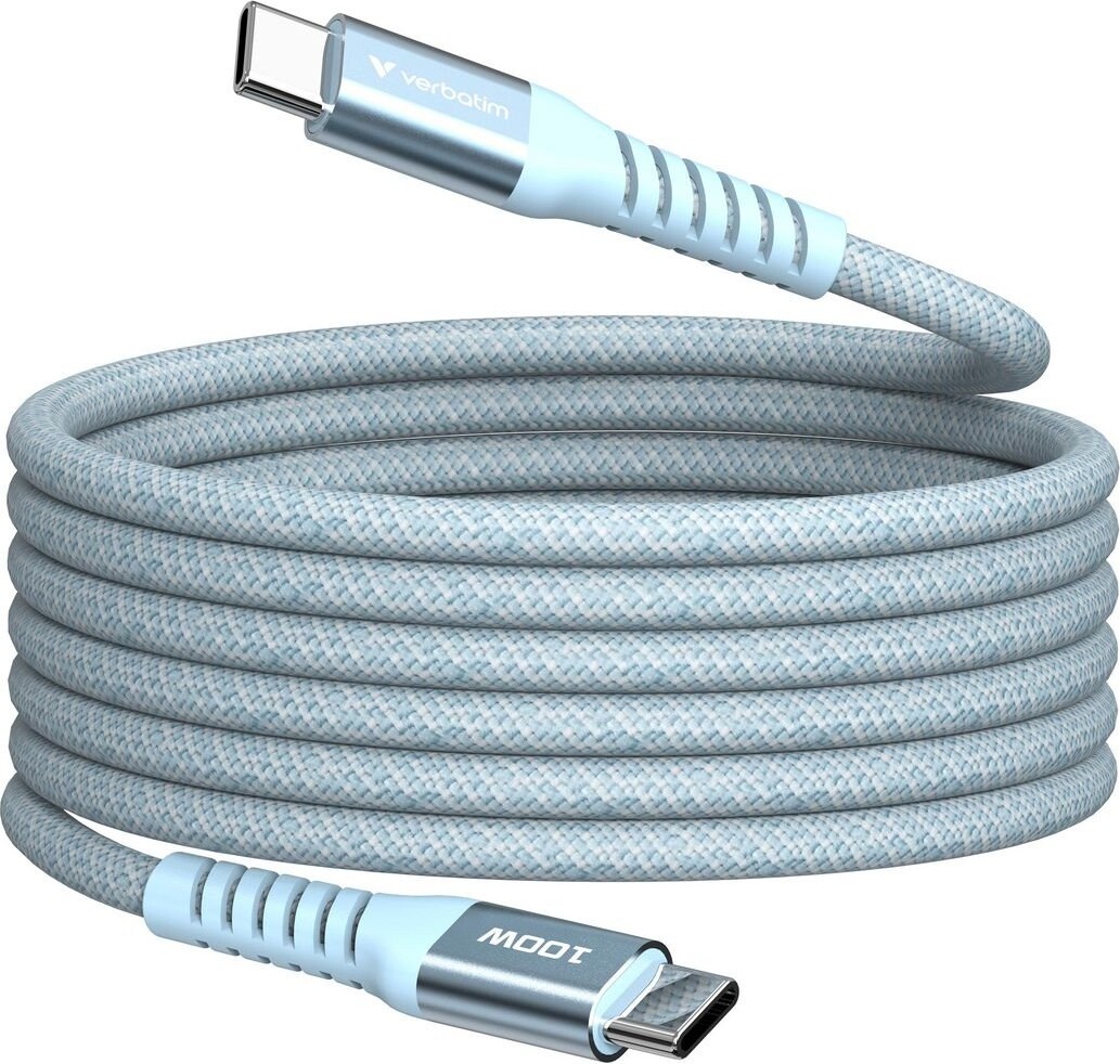 Verbatim - Sync & Charge Magnetic Cable - 100w Usb-c To Usb-c 120 Cm