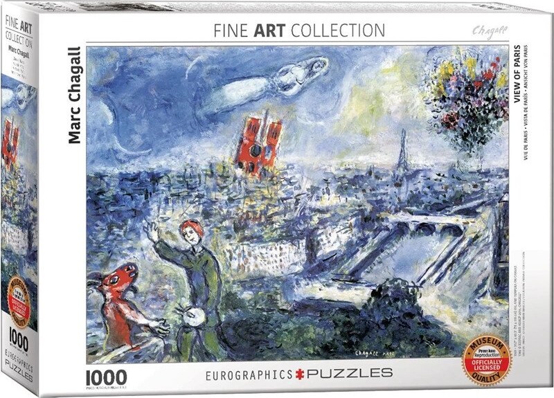 Eurographics Puslespil Med 1000 Brikker - Marc Chagall - Udsigt Over Paris