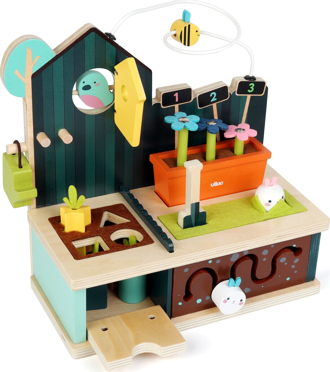 Vilac - Aktivitetsbord Til Børn - Træ - Min Fine Have