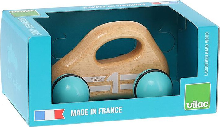 Vilac - Babybil Med Håndtag - Træ - Natur