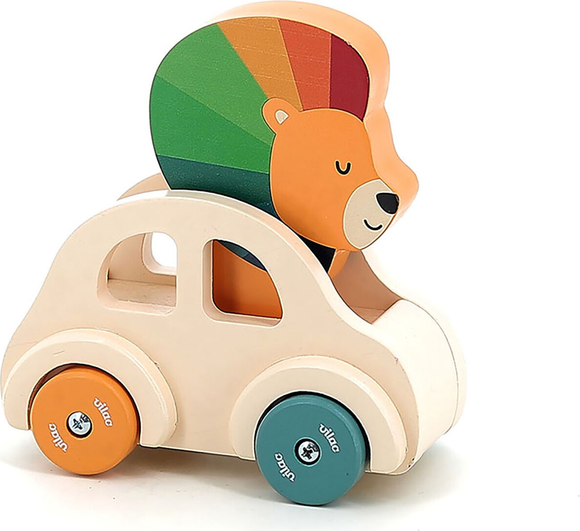 Vilac - Bil I Træ - Løve - 15,5x7x14 Cm