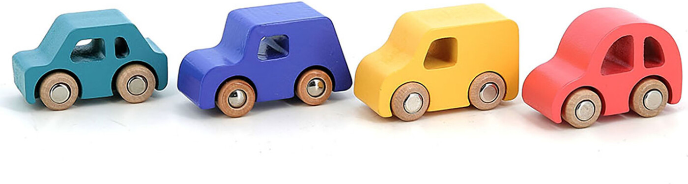 Vilac - Legetøjsbiler I Træ - By - 4 Stk