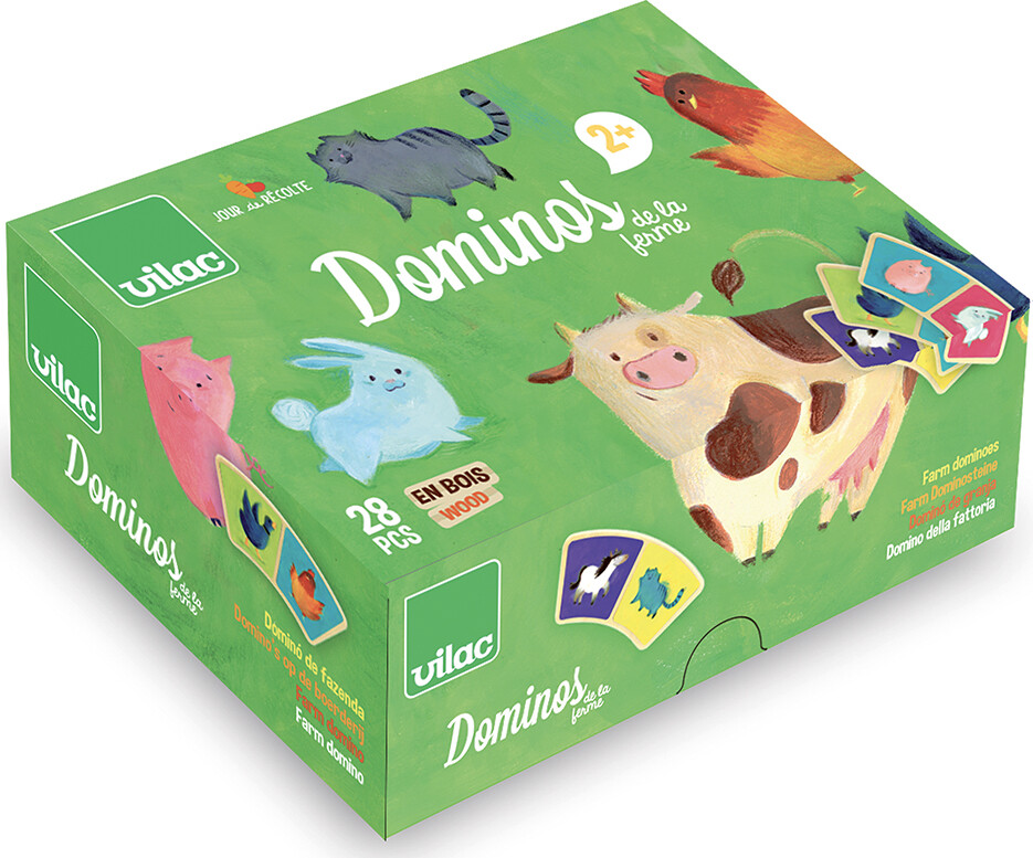 Vilac - Domino Spil - Bondegård - Træ - 28 Brikker
