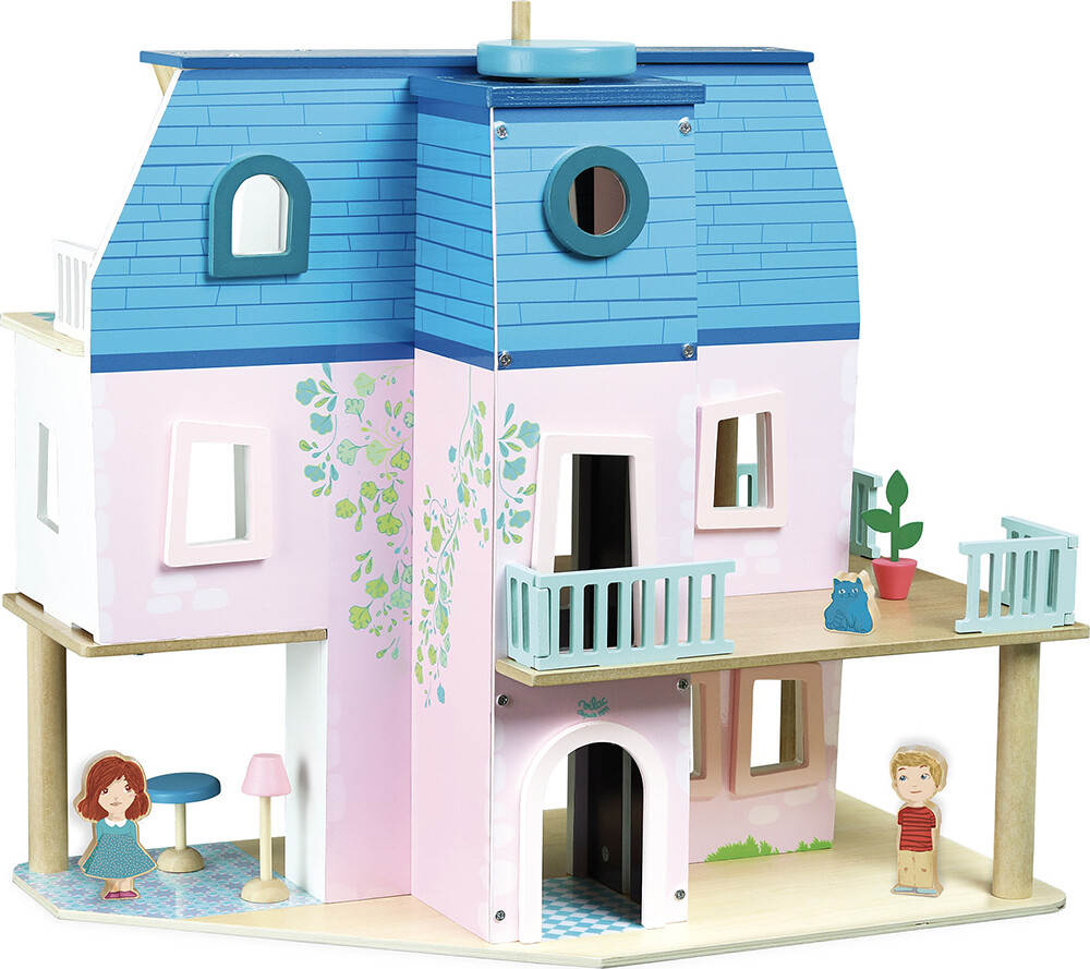 Vilac - Dukkehus Med Møbler Og Dukker - Træ