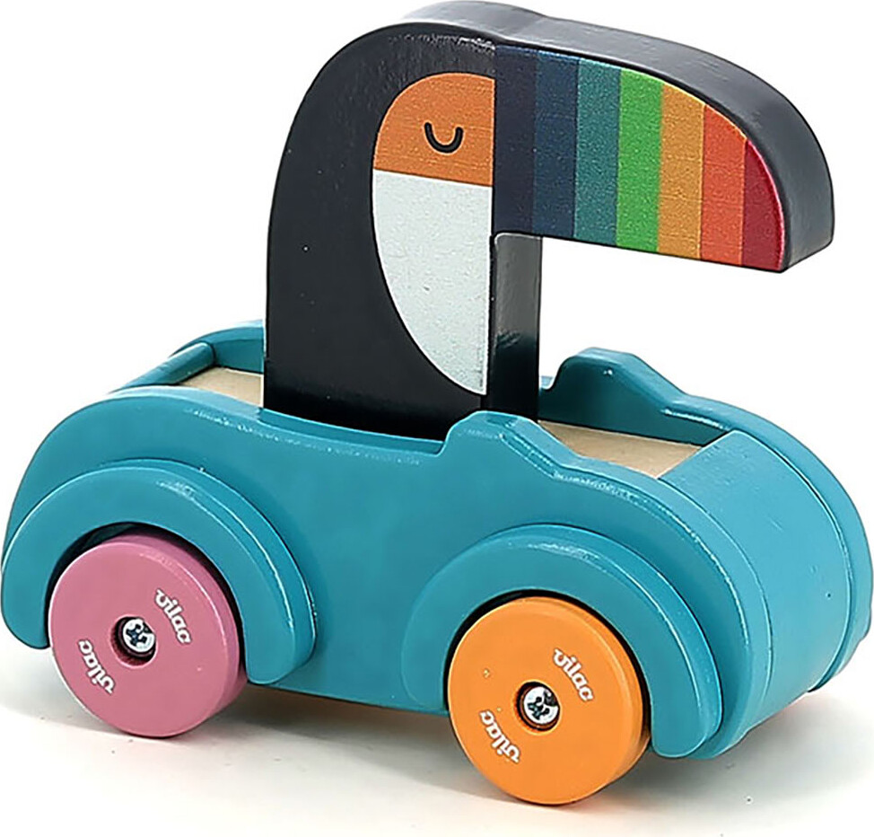 Vilac - Dyttende Bil I Træ Med Lyd - Tukan