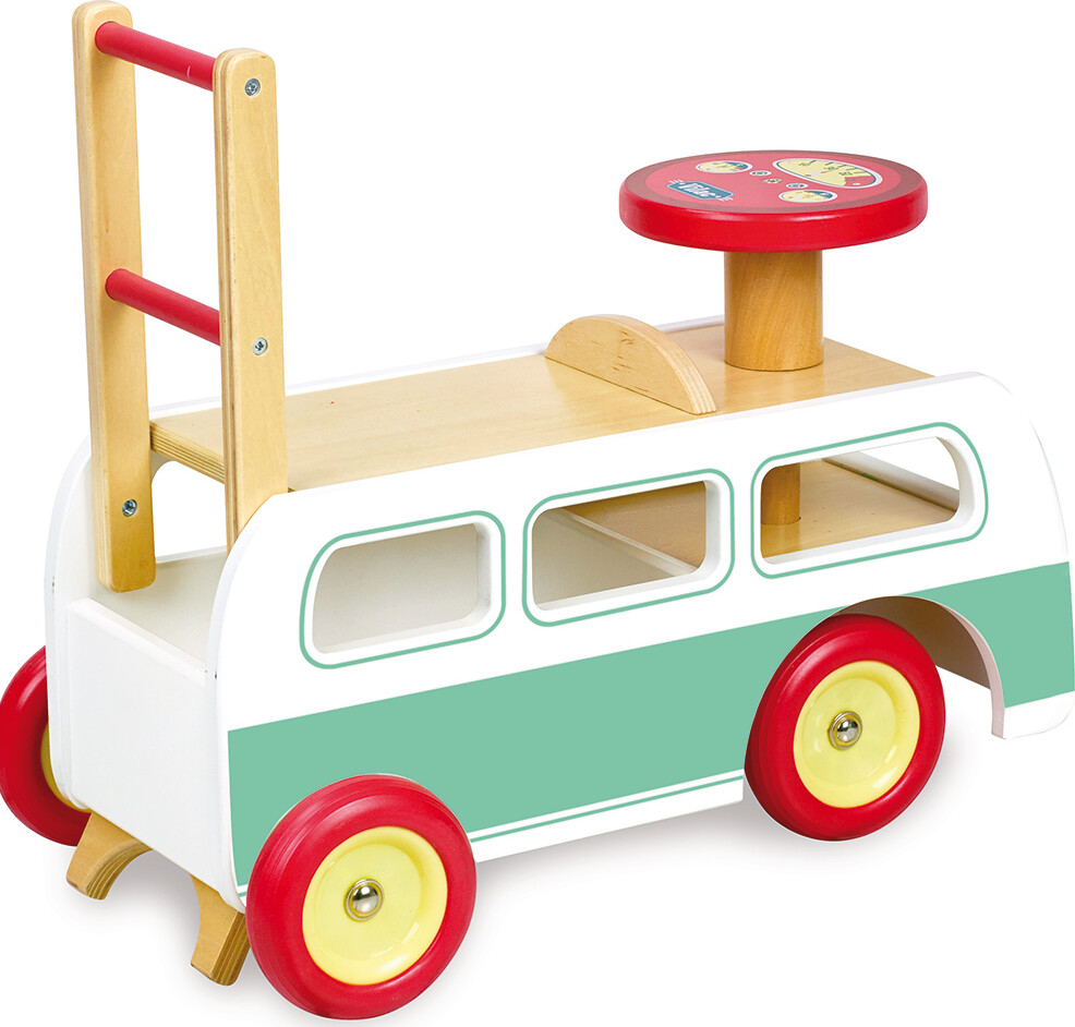 Vilac - Gåbil Og Gåvogn I Træ Til Børn - 2-i-1 - Minibus