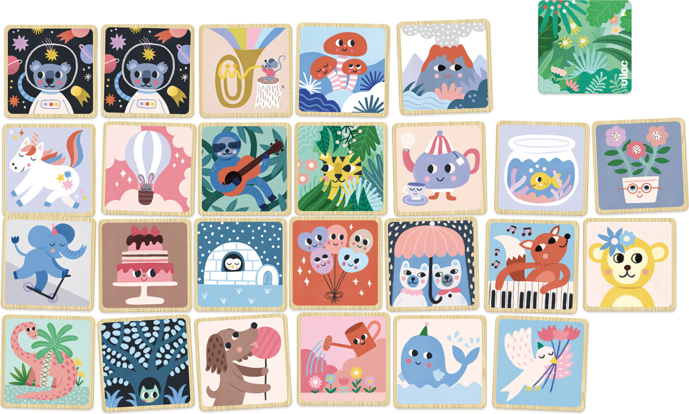 Vilac - Vendespil Til Børn - Sjove Dyr - Træ - 48 Brikker