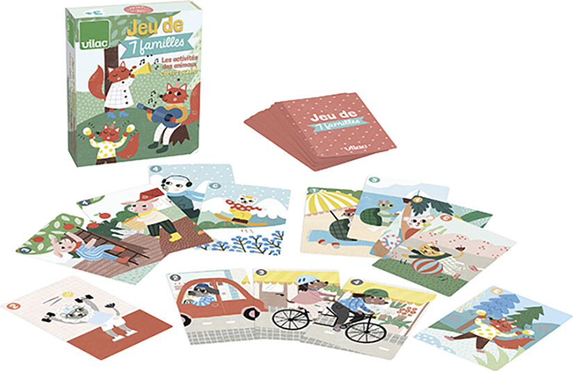 Vilac - Kortspil Til Børn - Dyrefamilier - Michelle Carlslund - 42 Kort