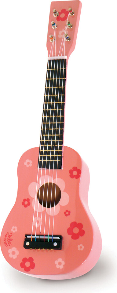 Vilac - Guitar Til Børn - Lyserød Med Blomster