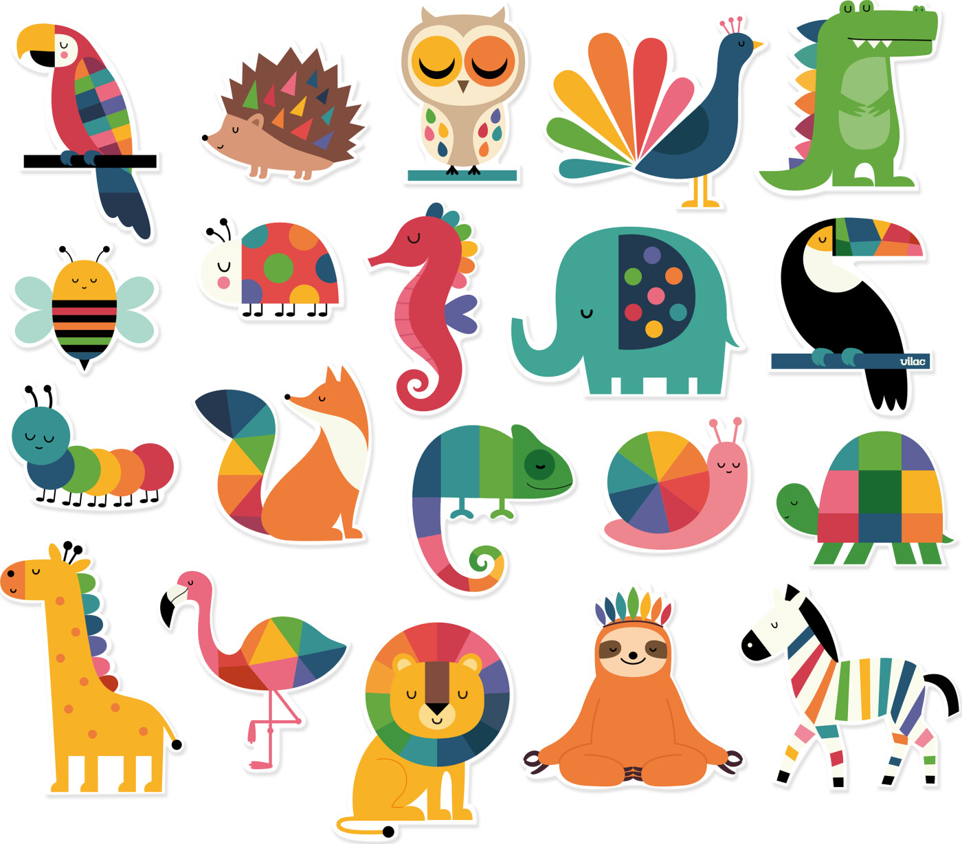 Vilac - Magneter Med Dyr - Andy Westface - Træ - 20 Stk