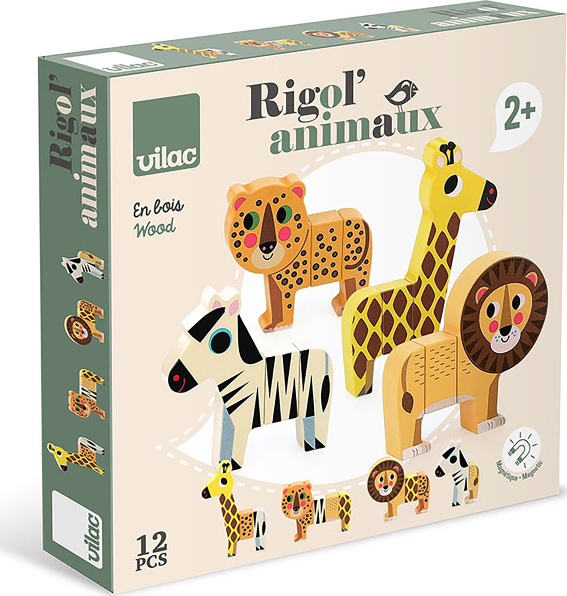 Vilac - Magnetiske Dyr - Savannedyr - 12 Dele