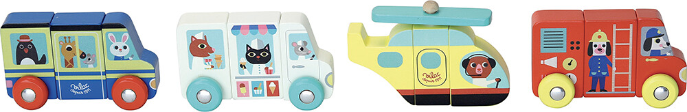 Vilac - Magnetiske Køretøjer - 4 Dele