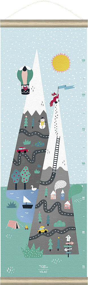 Højdemåler Plakat Til Børn - Bjerge - Michelle Carlslund - Vilac