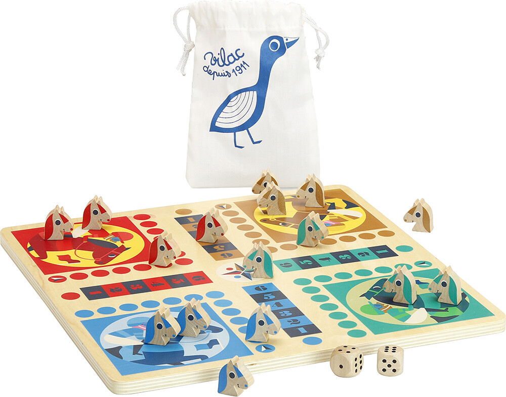 Vilac - Ludo Og Gåsespil Brætspil Til Børn - Vendbart