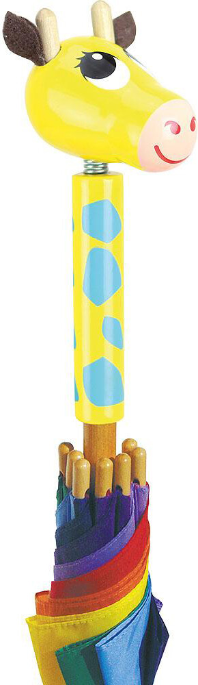 Regnbue Paraply Til Børn - Flip Flap Giraf - Vilac