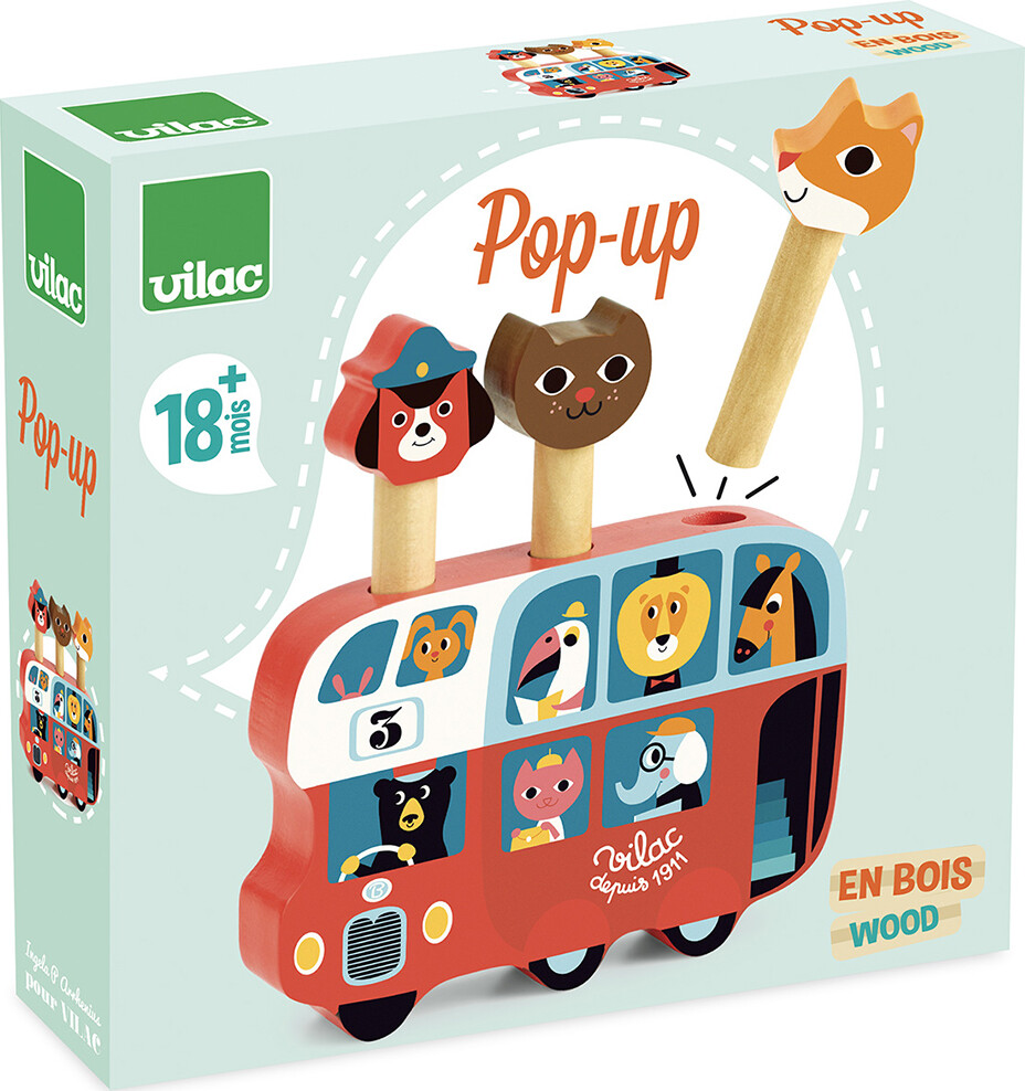 Vilac - Pop Up Legetøj - Bus - Træ