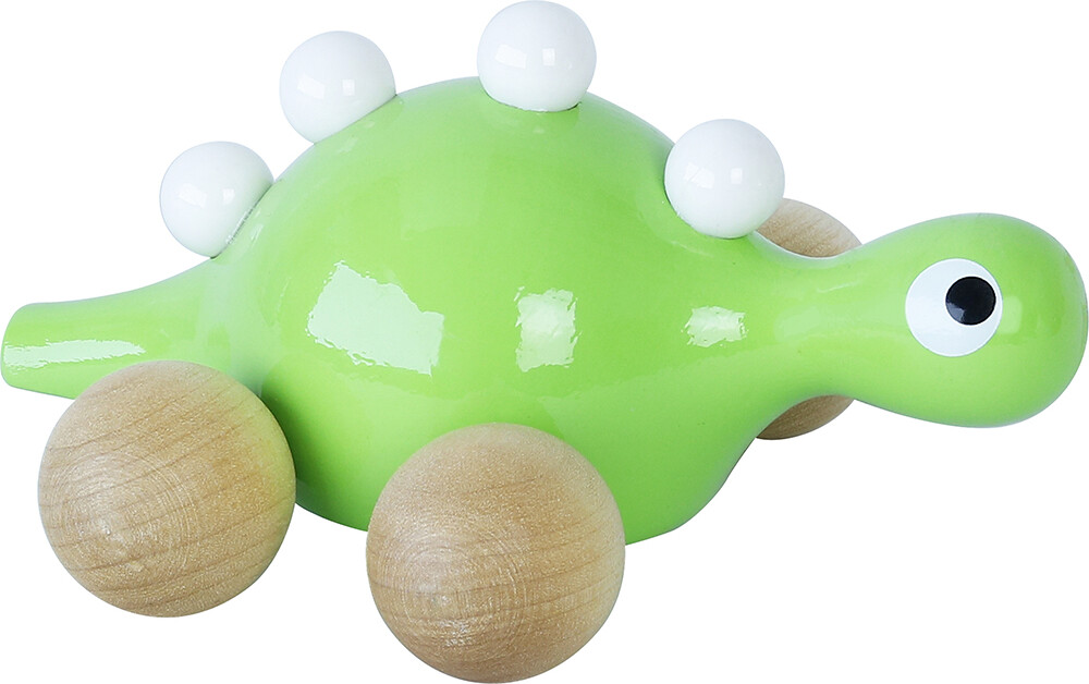 Vilac - Dinosaur Figur I Træ Med Hjul - Grøn