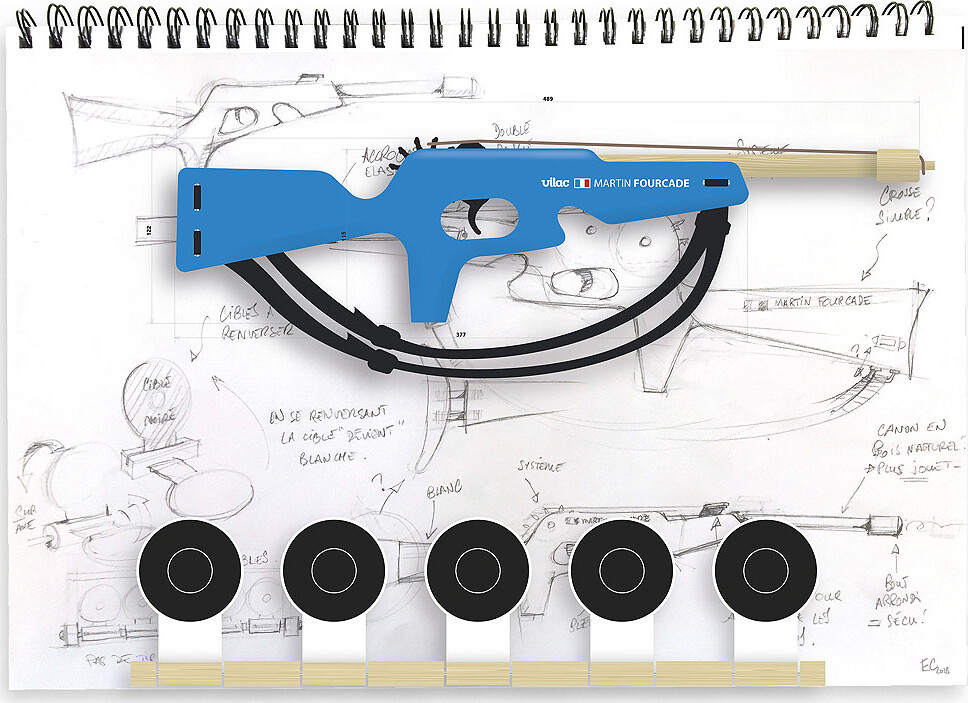 Vilac - Skiskydning Legetøj Sæt Med Mål Og Elastikker - Træ